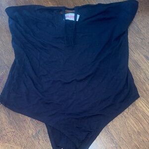 Black strapless bodysuit